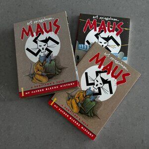 Maus I & II Paperback Hard Box Set Art Spiegelman Comic Book Vintage